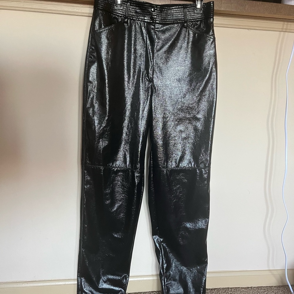 Aritzia Wilfred Glossy Black Trousers